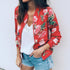 Outerwear & Coats Jackets Womens Ladies Retro Floral Zipper Up Bomber Outwear Casual coats and jackets women - menochic